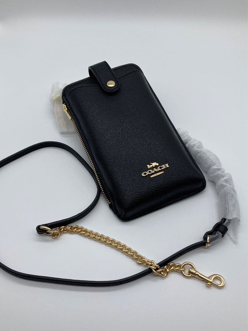 ［レア〕coachコーチ　スマホショルダー　クロスボディ　ブラック