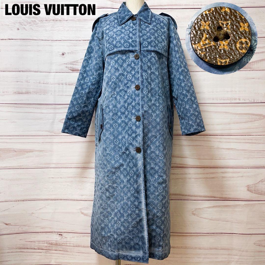 鑑定極美品23SS ルイヴィトン モノグラムステンカラーコートスプリングコートM