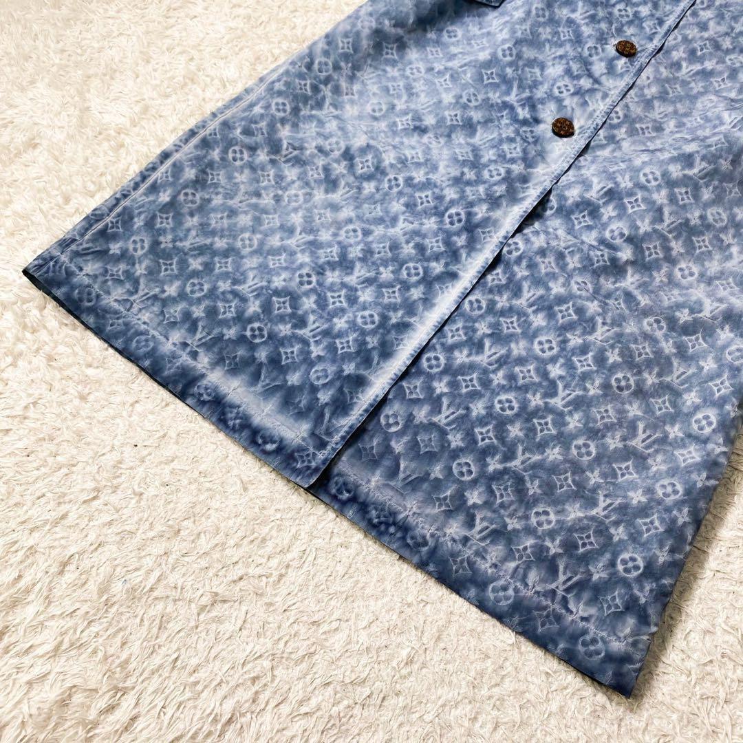 鑑定極美品23SS ルイヴィトン モノグラムステンカラーコートスプリングコートM