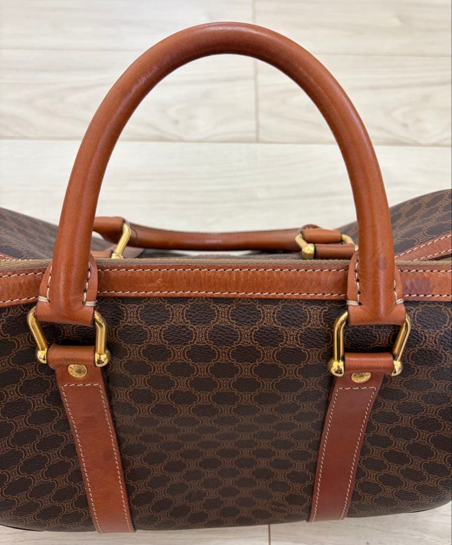 セリーヌ ミニボストン ハンドバッグ マカダム トリオンフ PVC ヴィンテージ