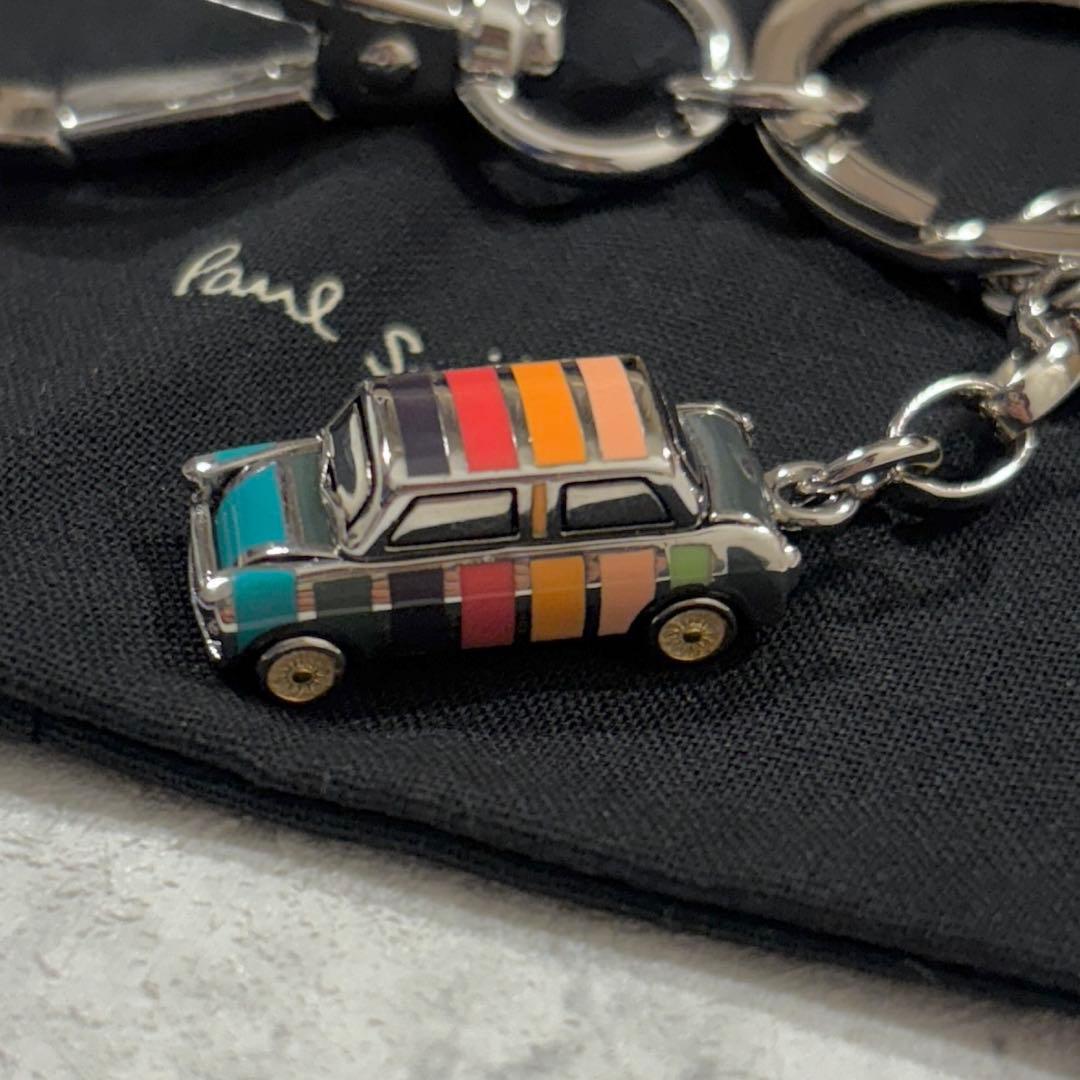 【美品】 Paul Smith ミニクーパー キーリング マルチストライプ