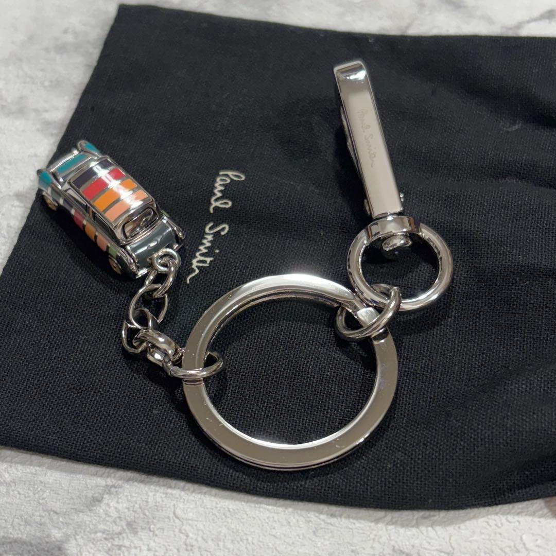 【美品】 Paul Smith ミニクーパー キーリング マルチストライプ