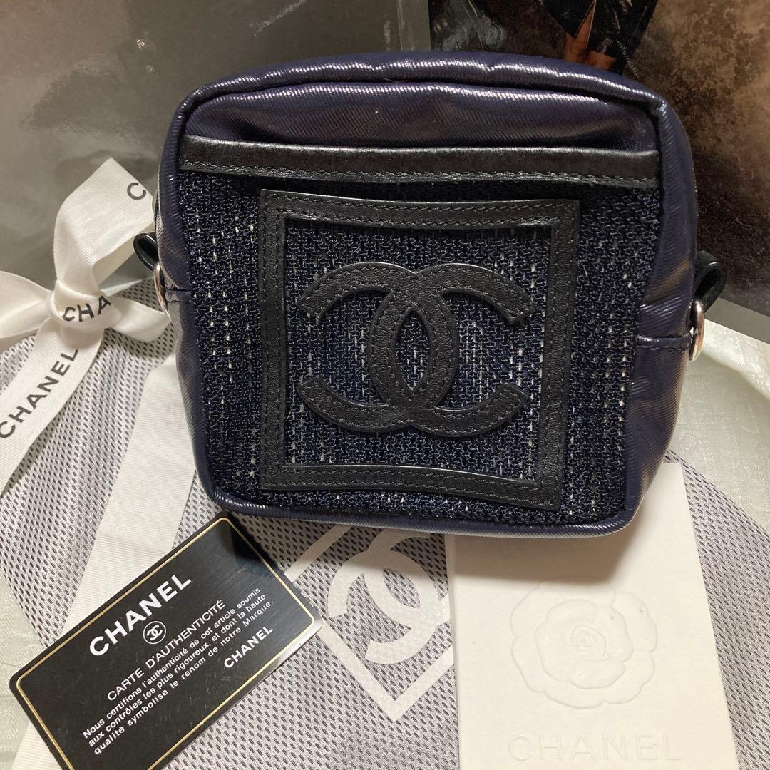 超美品☆CHANEL☆ネイビー CCロゴ☆ポーチ☆ウエストポーチ☆