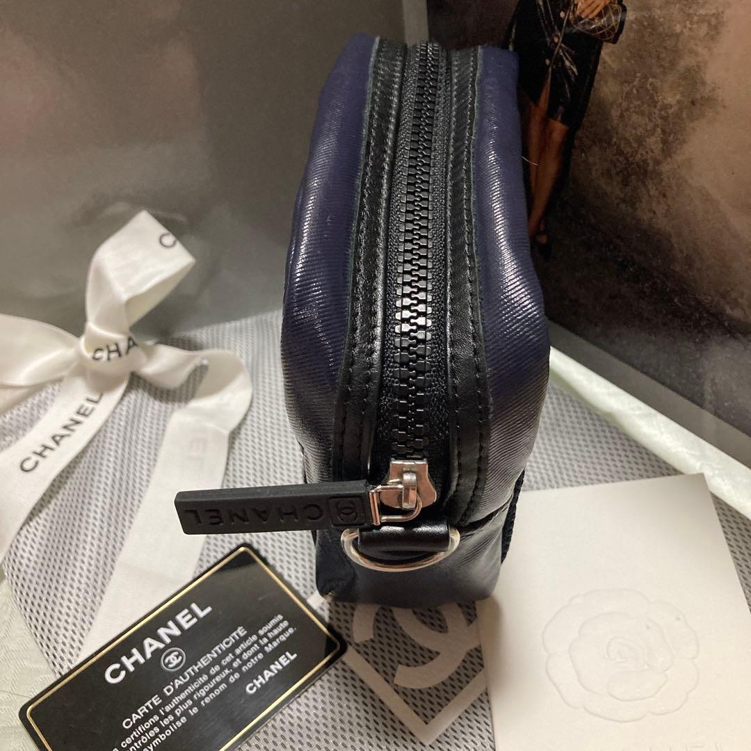 超美品☆CHANEL☆ネイビー CCロゴ☆ポーチ☆ウエストポーチ☆