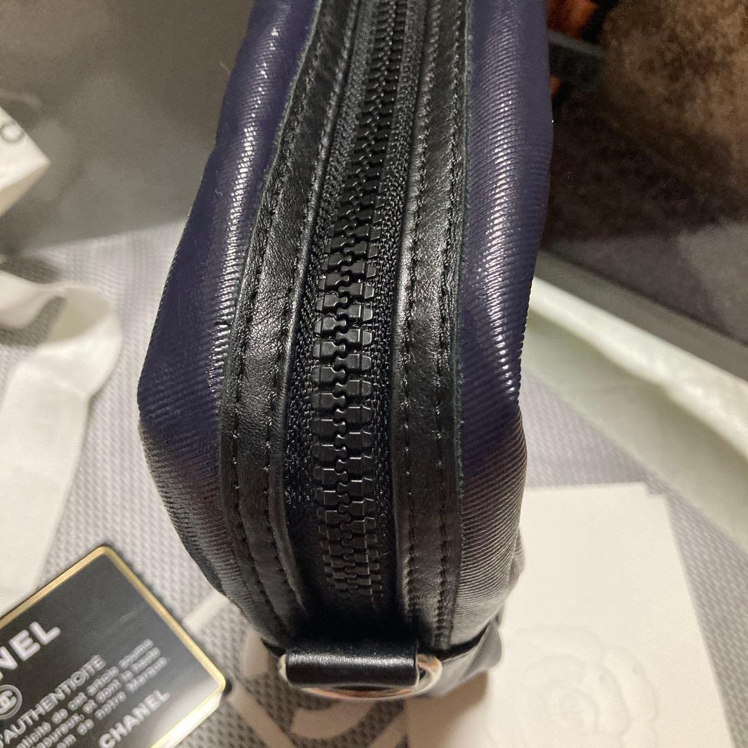 超美品☆CHANEL☆ネイビー CCロゴ☆ポーチ☆ウエストポーチ☆