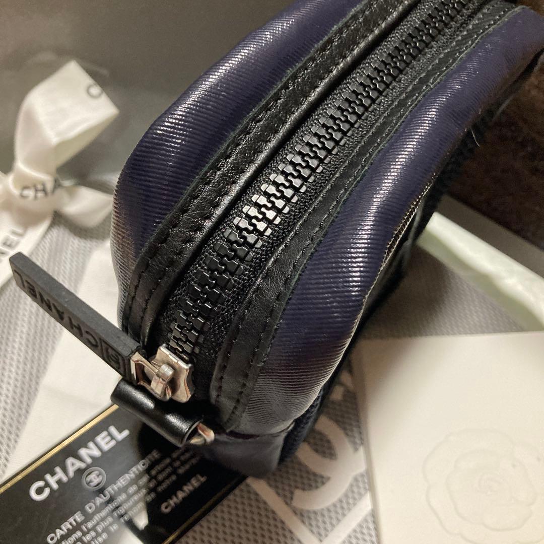 超美品☆CHANEL☆ネイビー CCロゴ☆ポーチ☆ウエストポーチ☆