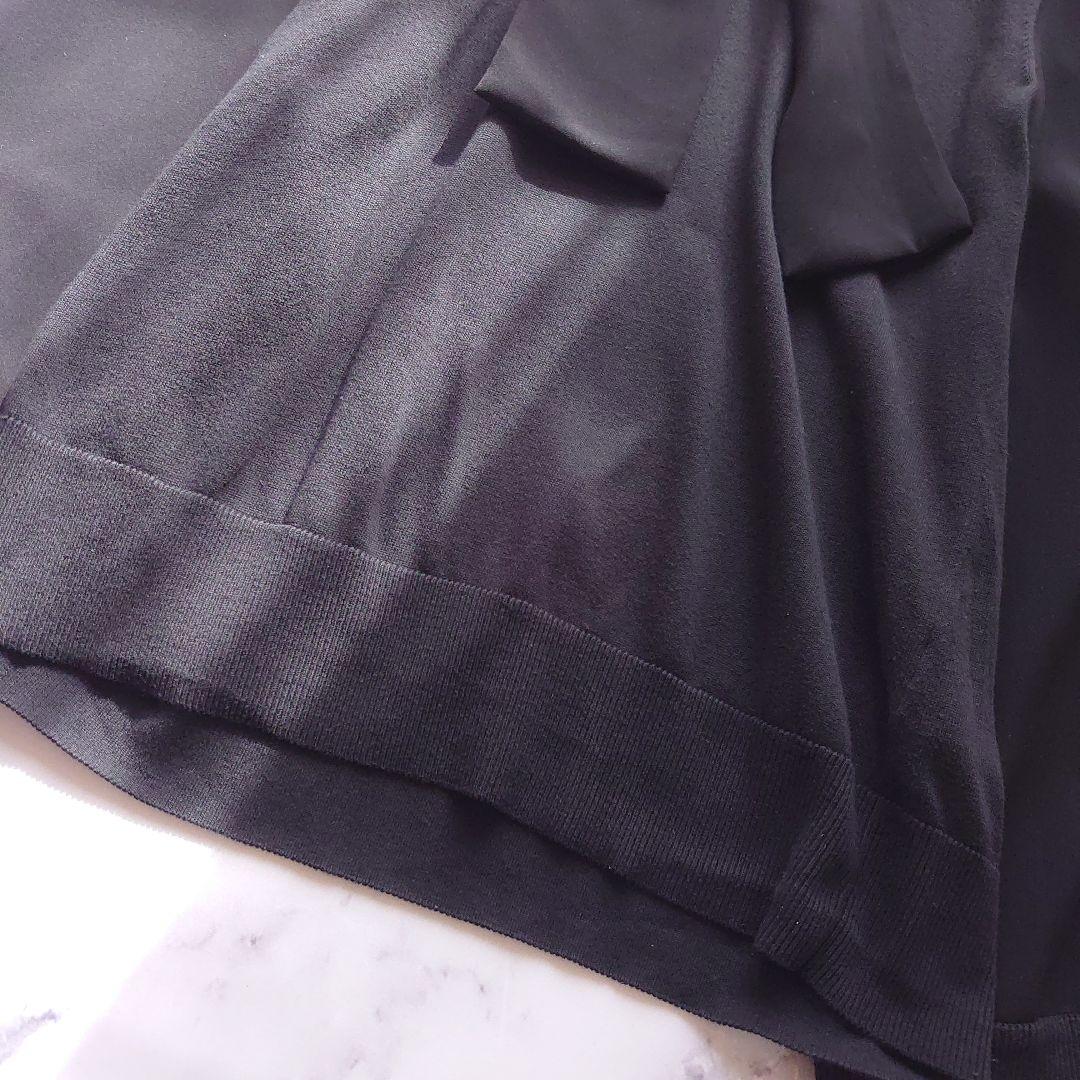 2021 アディアム Musubi Knit Top ボウタイブラウス 黒 S