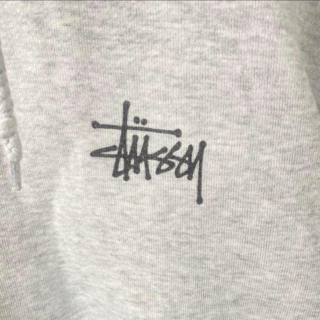 Stussy パーカー M グレー ビッグロゴ ストックロゴ ゆるだぼ