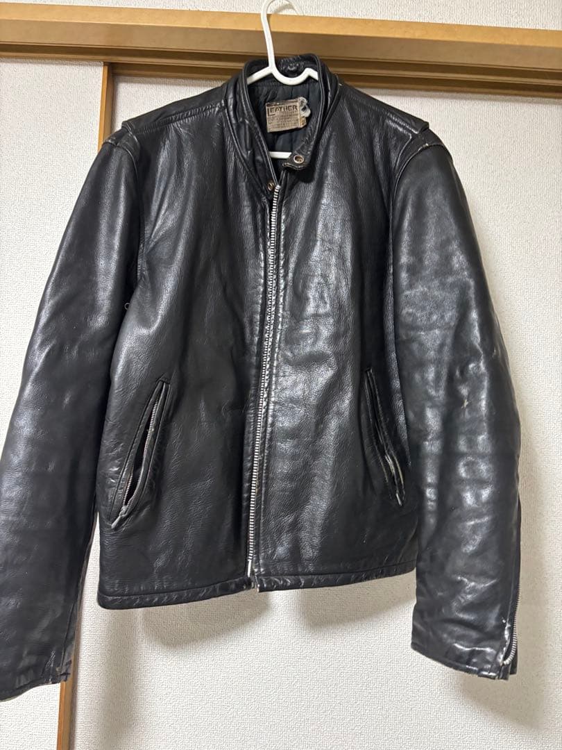 ヴィンテージ　レザーシングルライダースジャケット