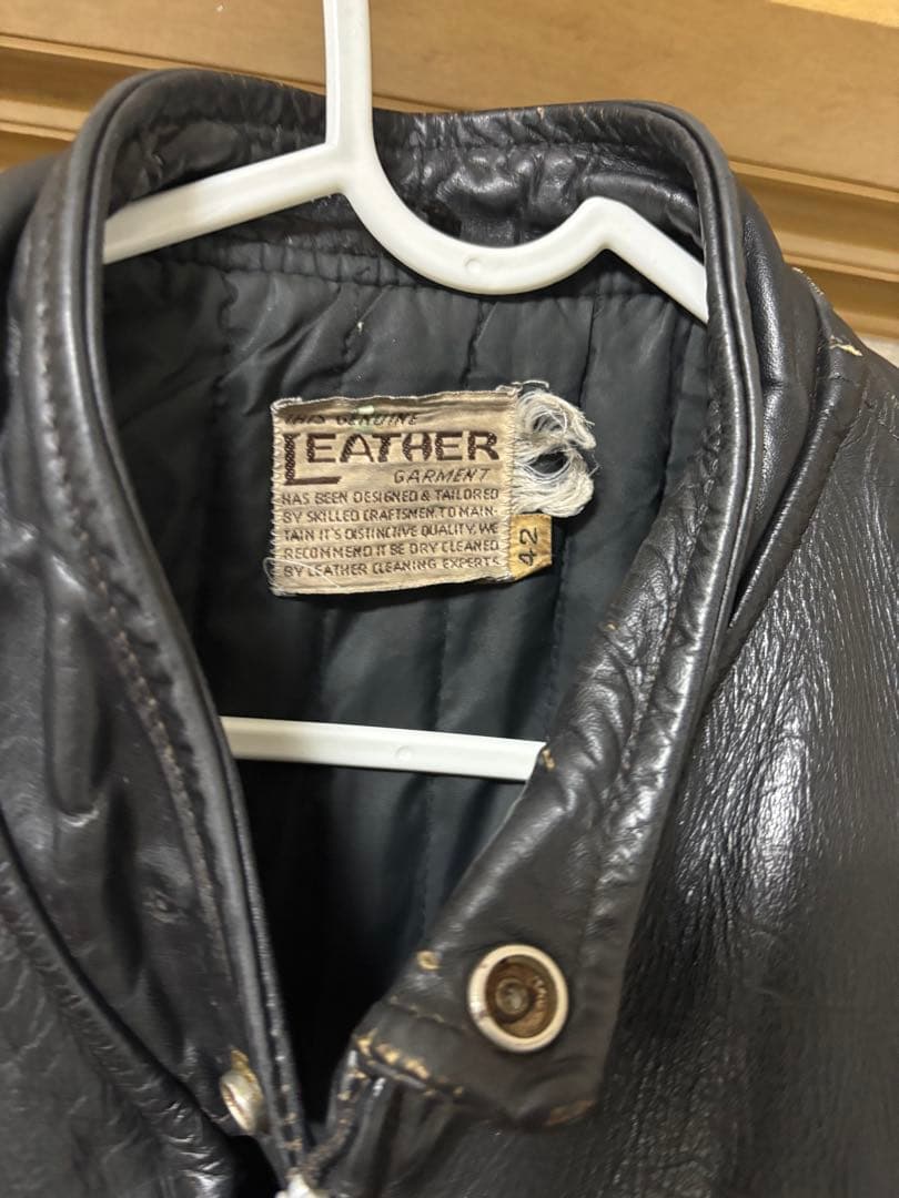 ヴィンテージ　レザーシングルライダースジャケット