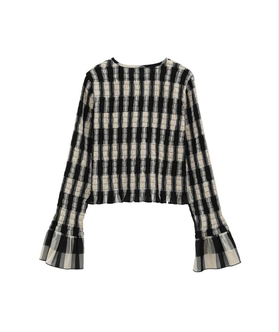 未使用タグ＊CLANE SHIRRING DESIGN BLOUSE MIX　2