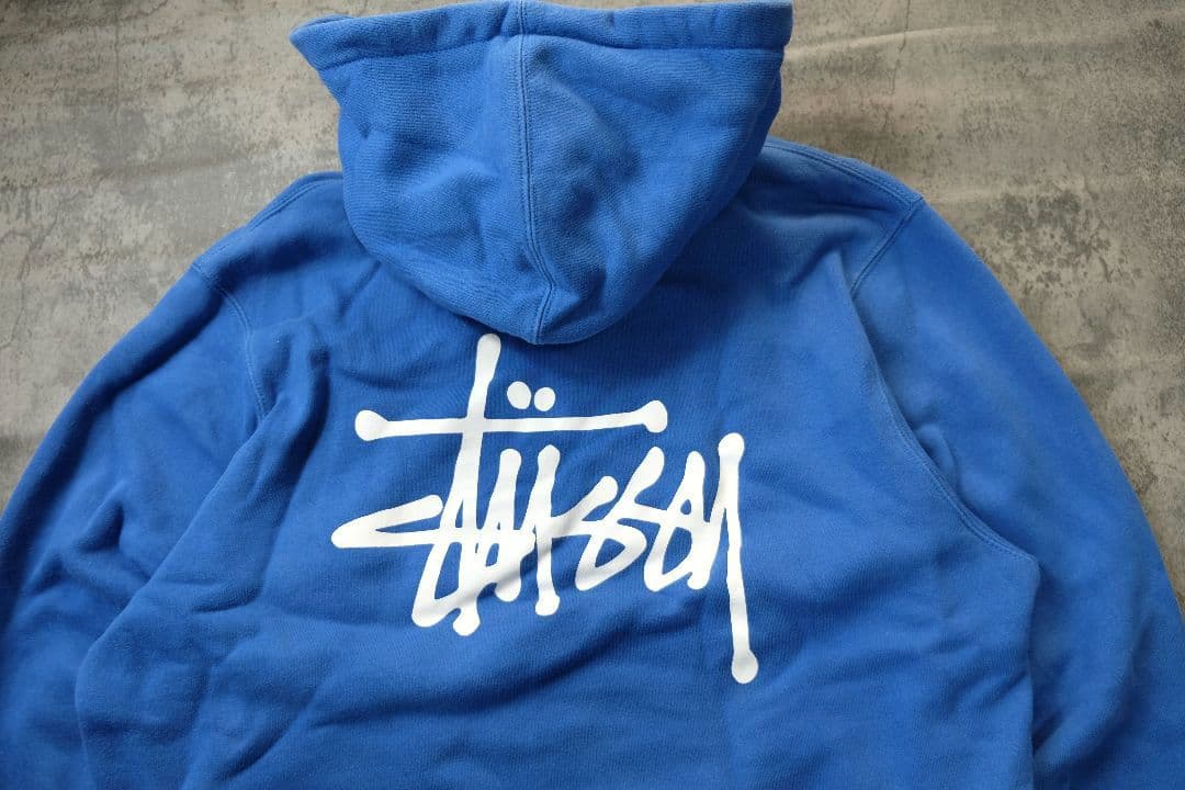 【希少】90s old stussy ビッグバックロゴ パーカー ブルー y2k