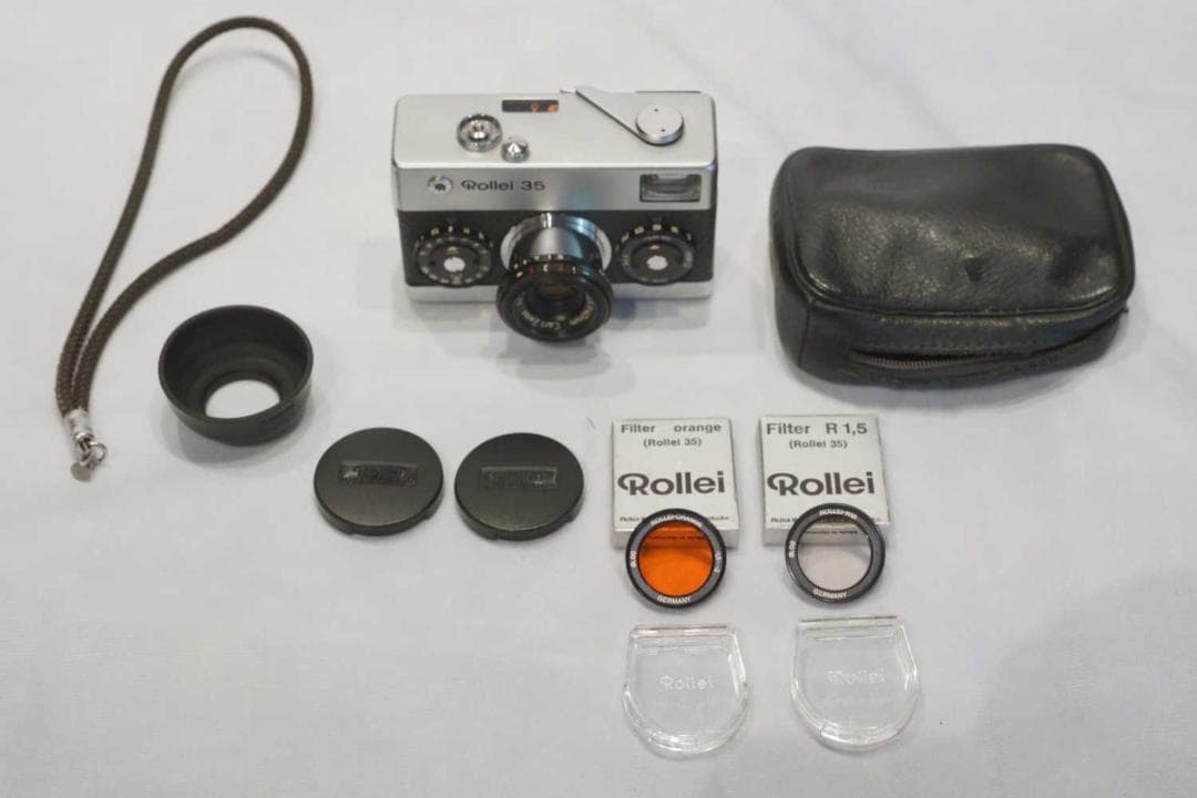 Rollei 35 シンガポール製　テッサー40ミリf/3.5　希少フィルター付