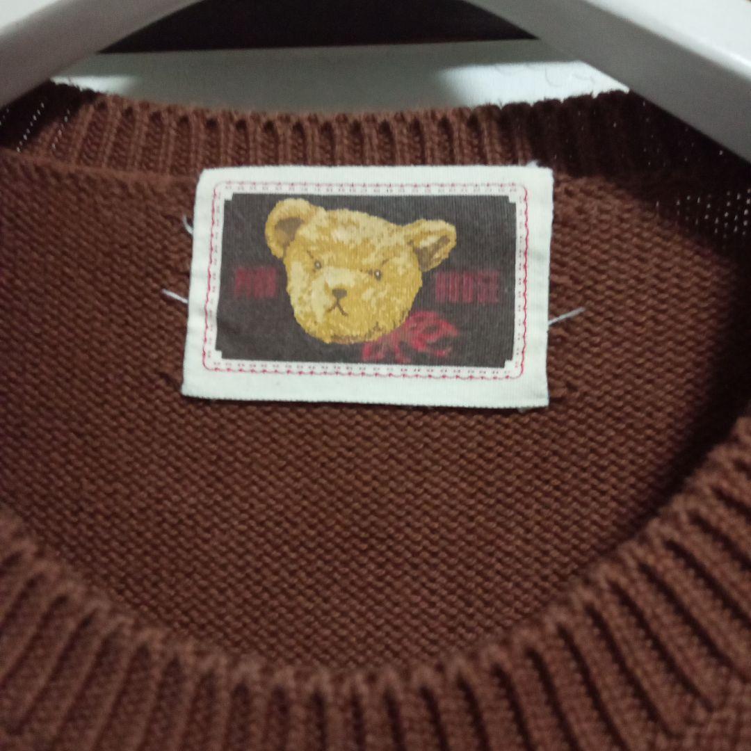 みみ樣♡ピンクハウス くまのモチーフ ブラウン ニットセーター ゆったり
