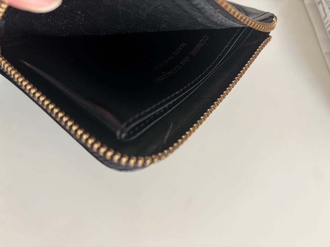 大人気✨コムデギャルソン 財布 L字ファスナー 本革 ポルカドット ブラック