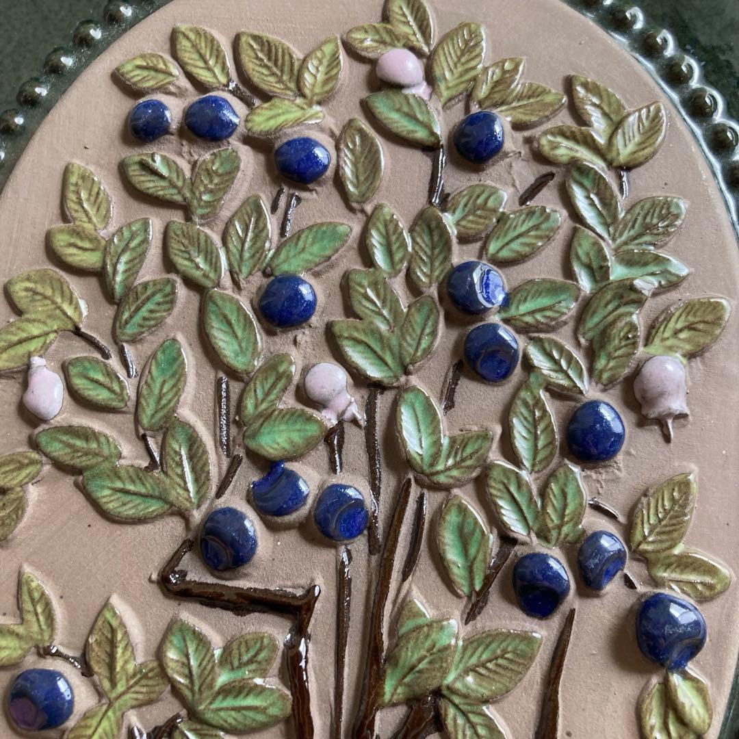 北欧ヴィンテージ JIE 希少な大サイズ　ブルーベリーの陶板