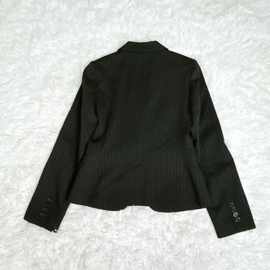 未使用級✨ UNTITLED パンツスーツ セットアップ ストライプ 黒 M～L