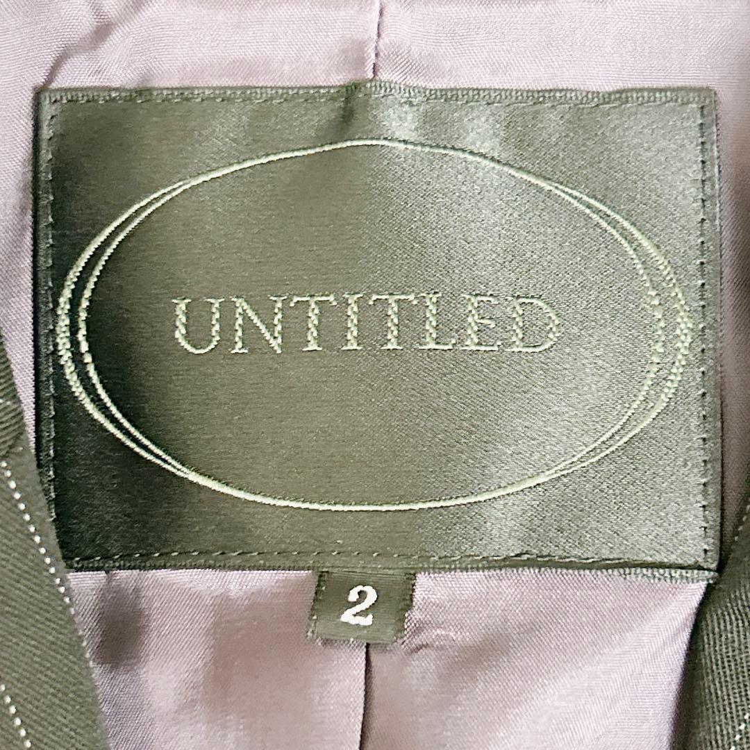 未使用級✨ UNTITLED パンツスーツ セットアップ ストライプ 黒 M～L