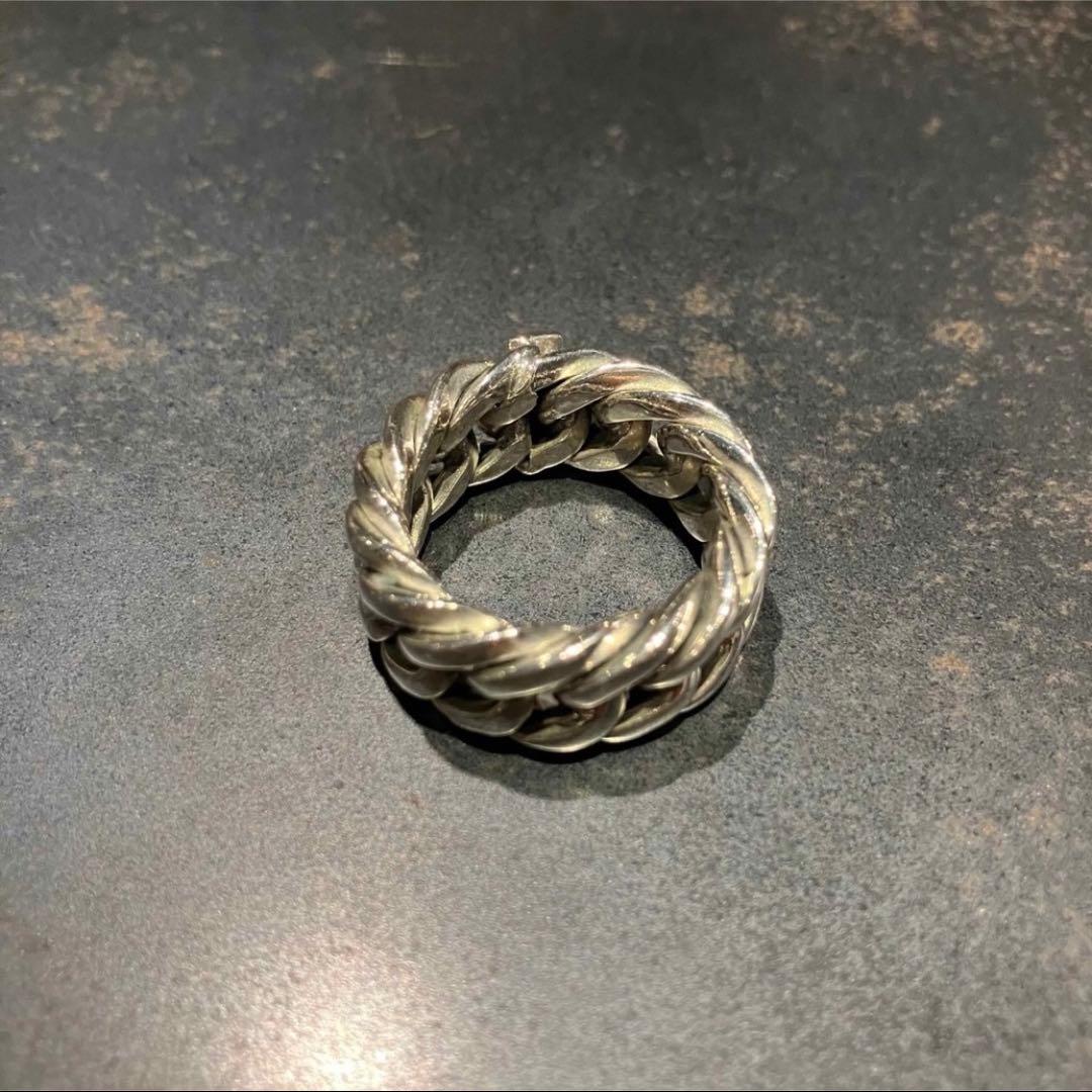 SILVER925 CHAIN DESIGN WIDE RING/シルバーリング