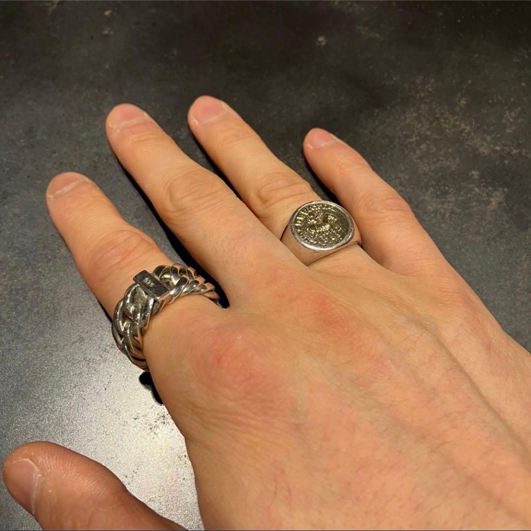 SILVER925 CHAIN DESIGN WIDE RING/シルバーリング