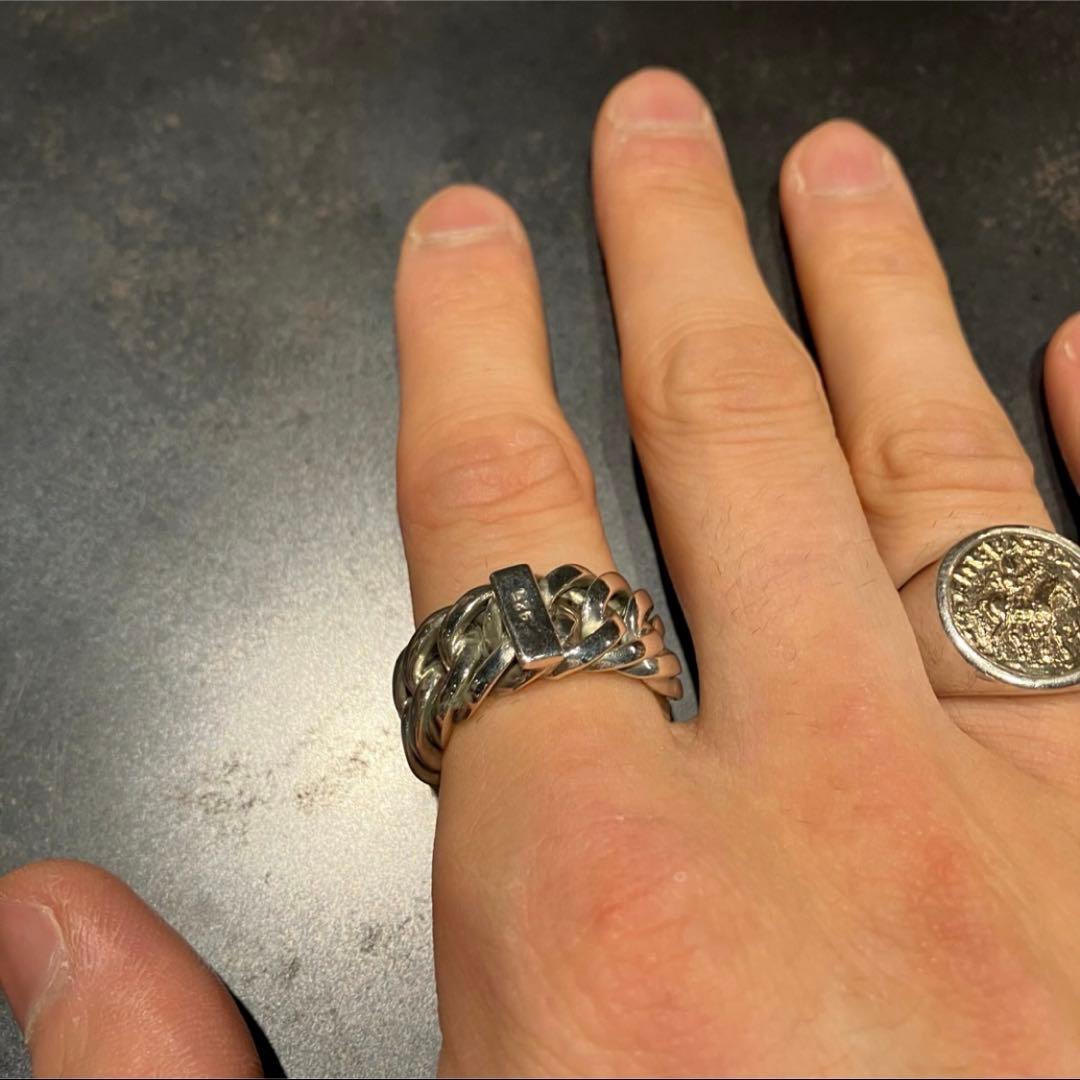 SILVER925 CHAIN DESIGN WIDE RING/シルバーリング