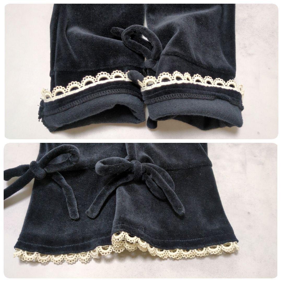 希少✨️Emily Temple ベロアワンピース❁レース刺繍 大人可愛い 黒