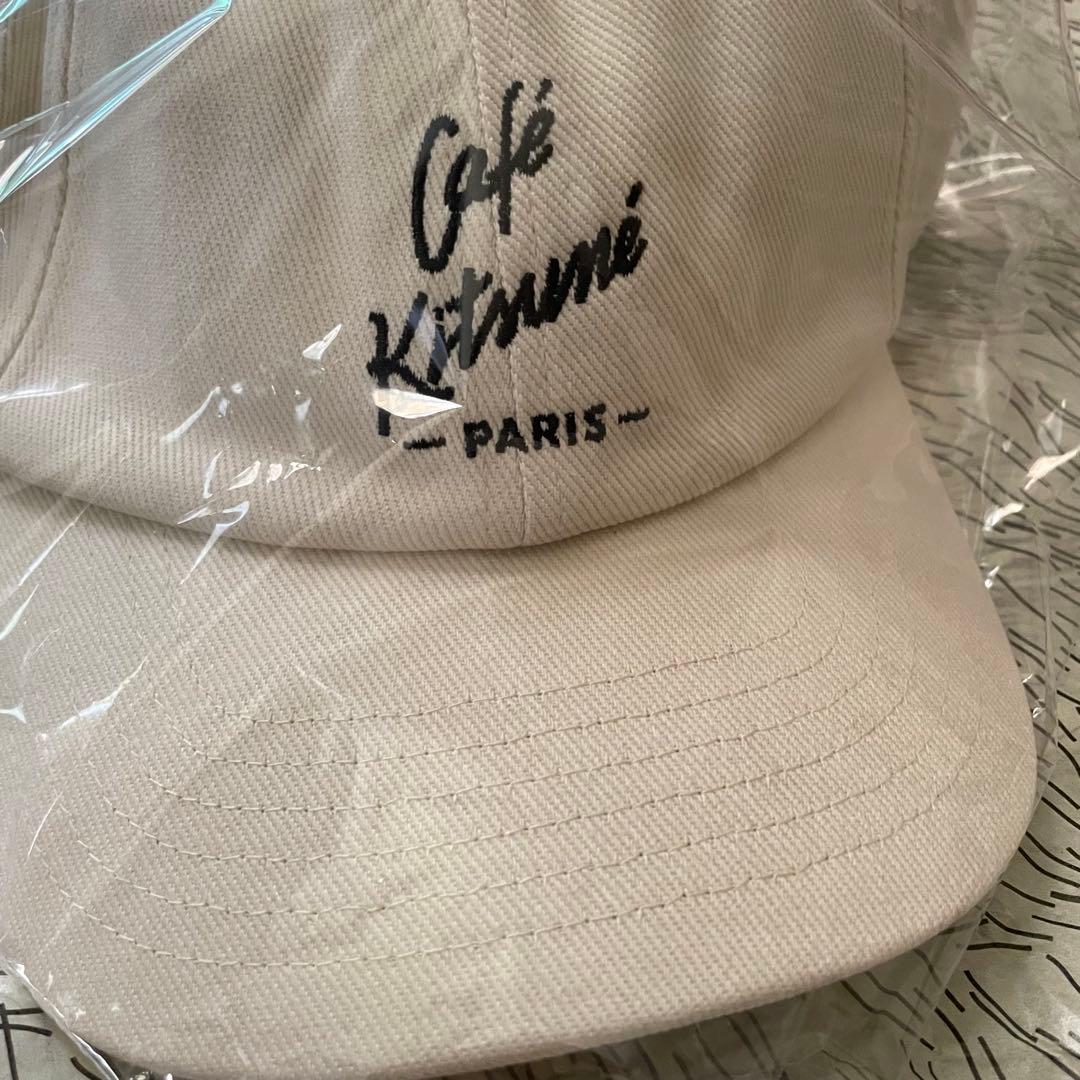 カフェキツネ ベースボールキャップ ベージュ 新品