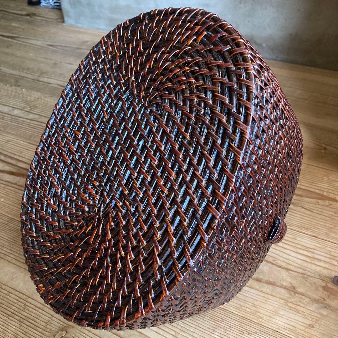 ⭐︎美品⭐︎未使用　天然素材　バスケット　かご　籐籠　竹籠　漆塗り　漆
