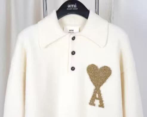 AMI PARIS ニットセーター ホワイト ポロニット 美品 M