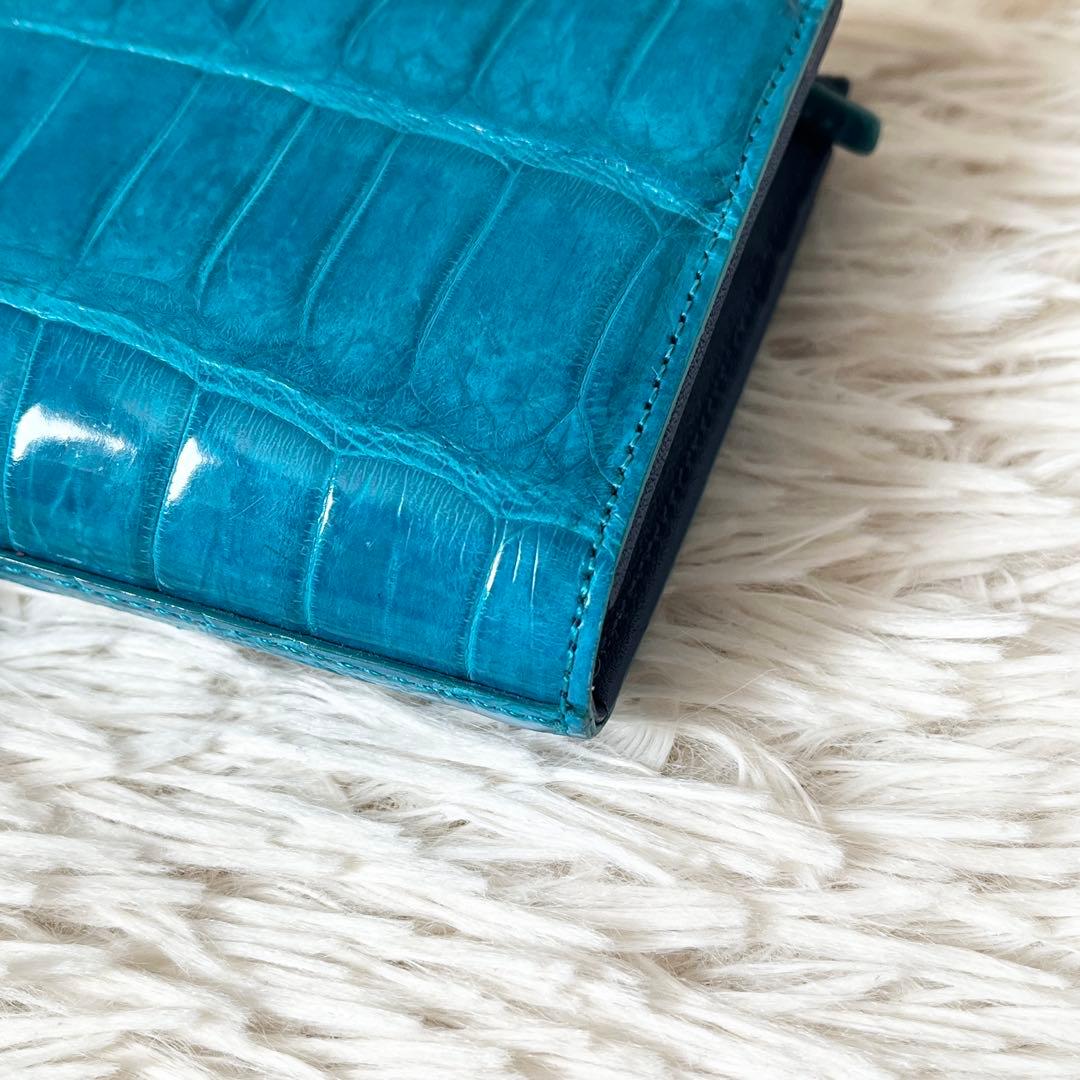 ⭐️新品未使用⭐️　池田工芸　クロコダイル　長財布　L字ファスナー　ターコイズ