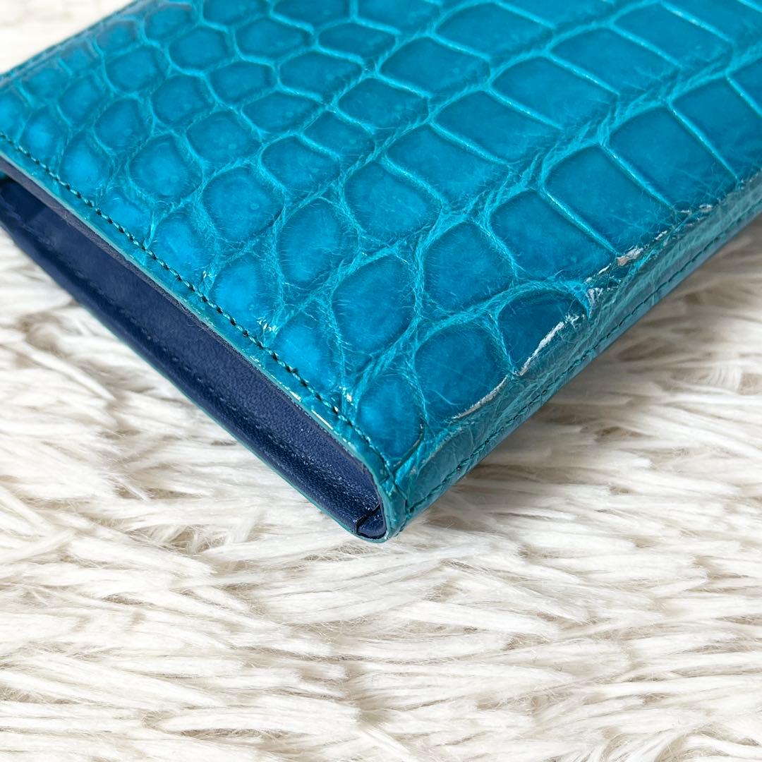 ⭐️新品未使用⭐️　池田工芸　クロコダイル　長財布　L字ファスナー　ターコイズ