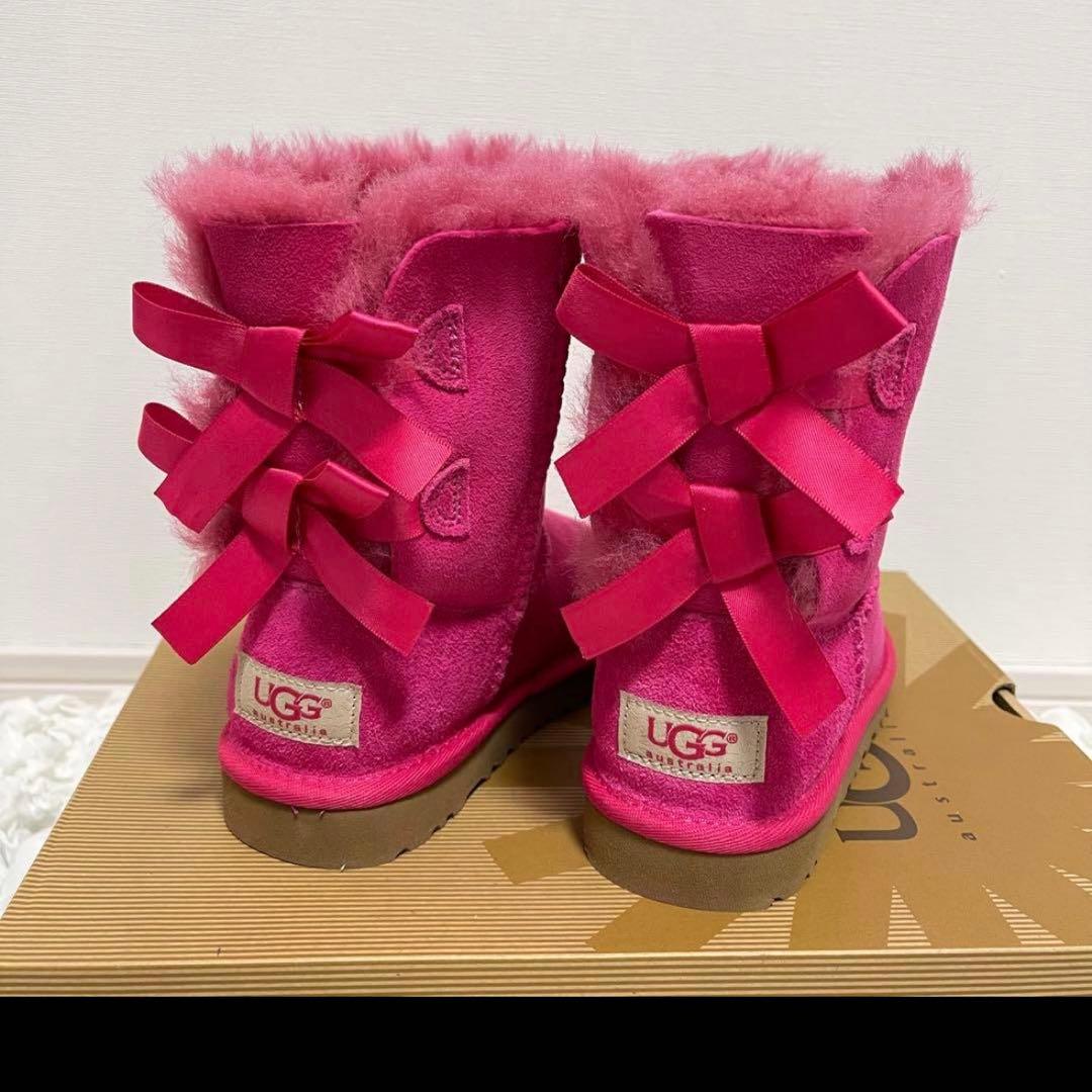 19.5 UGG ムートンブーツ キッズ 子供ブーツ ベイリーボウ リボン