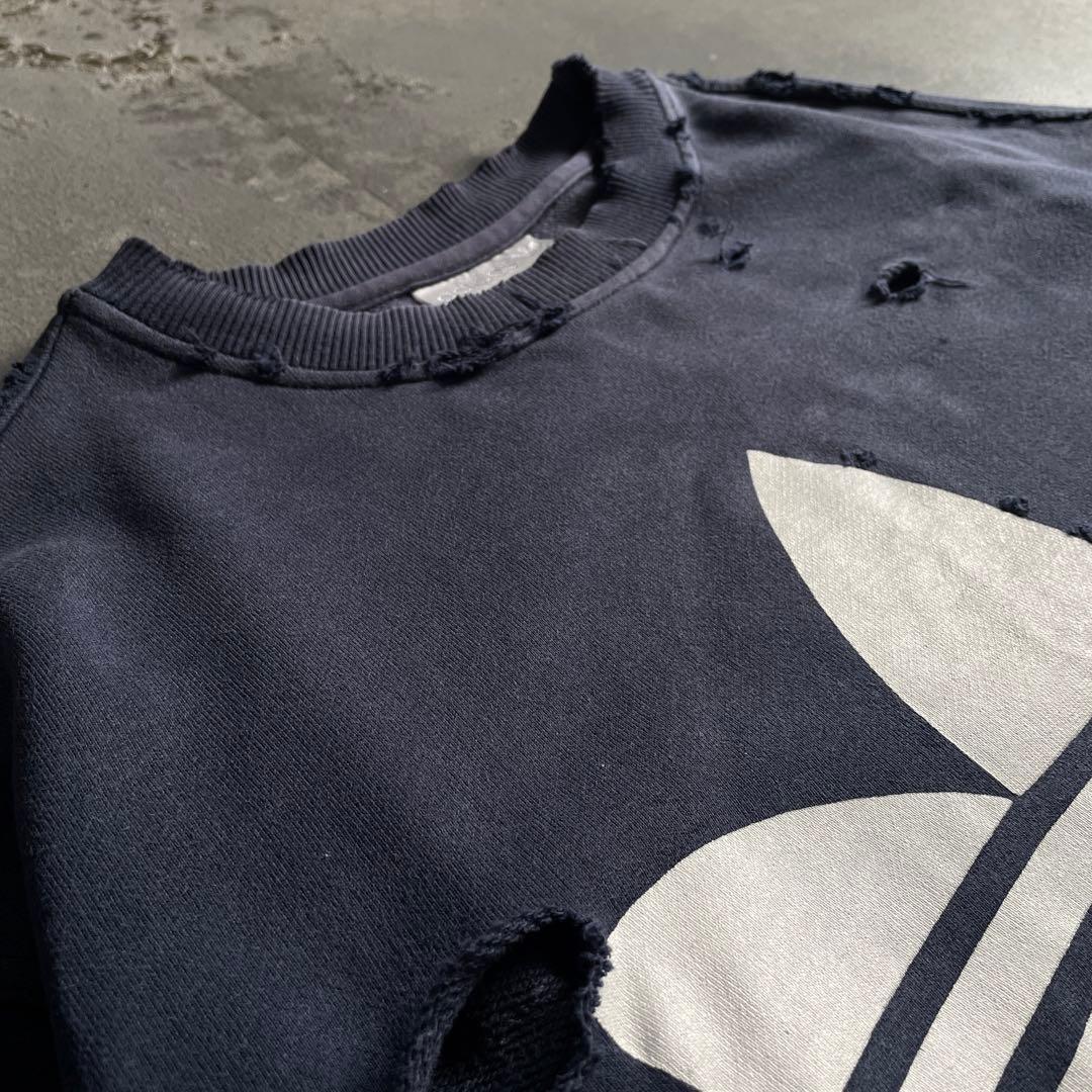 90's 銀タグ“adidas“短丈”grange boro sweat