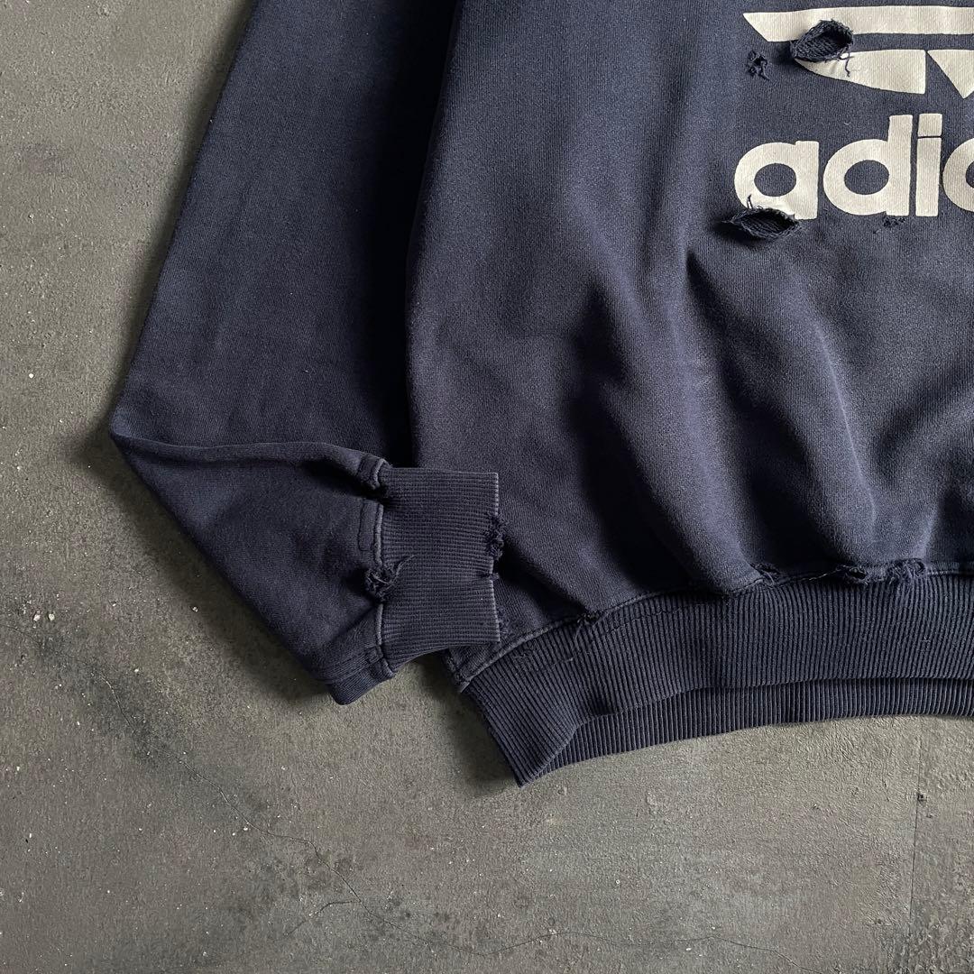 90's 銀タグ“adidas“短丈”grange boro sweat