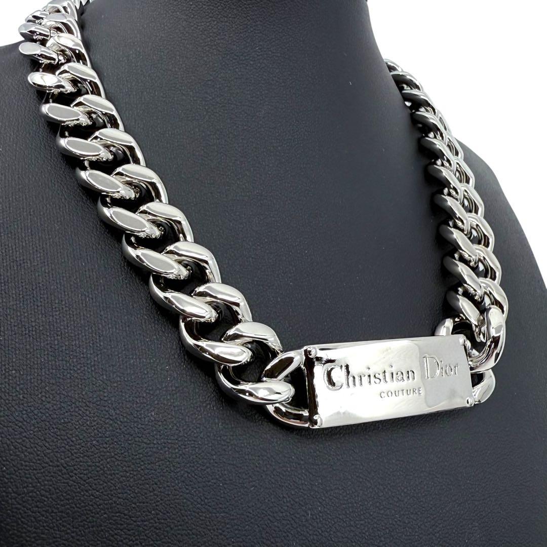 【未使用保管品】ディオール　couture チェーンリンク　ネックレス　プレート