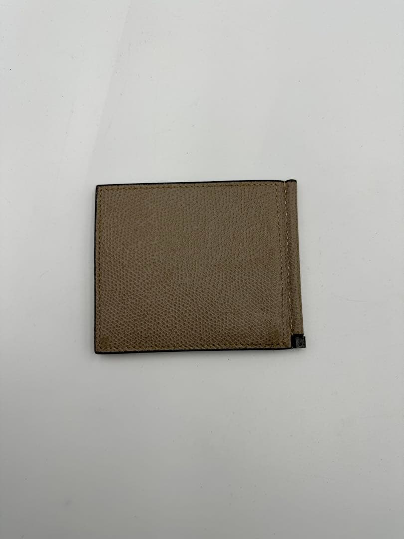 VALEXTRA ヴァレクストラ マネークリップ付き二つ折り財布 オイスター
