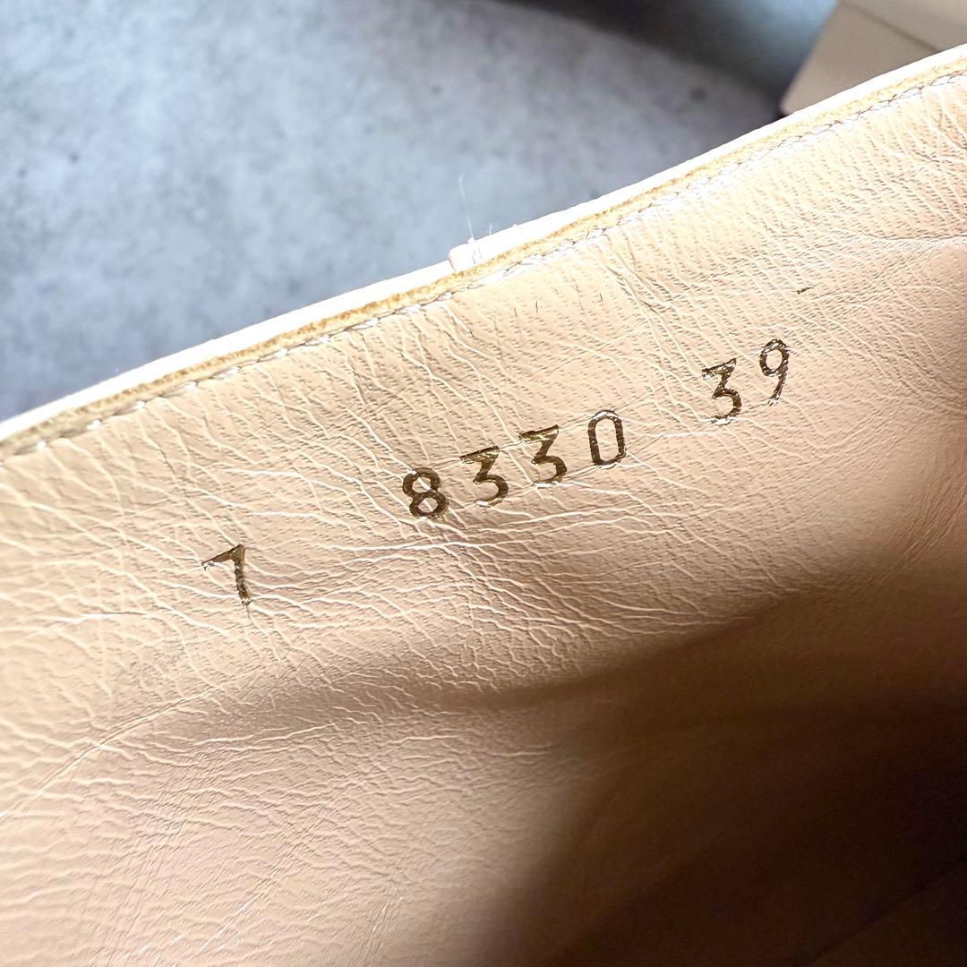 美品 Sergio Rossi セルジオロッシ アンクルブーツ 39 アイボリー