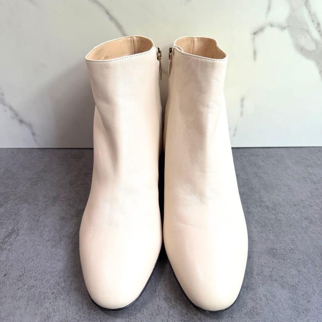 美品 Sergio Rossi セルジオロッシ アンクルブーツ 39 アイボリー