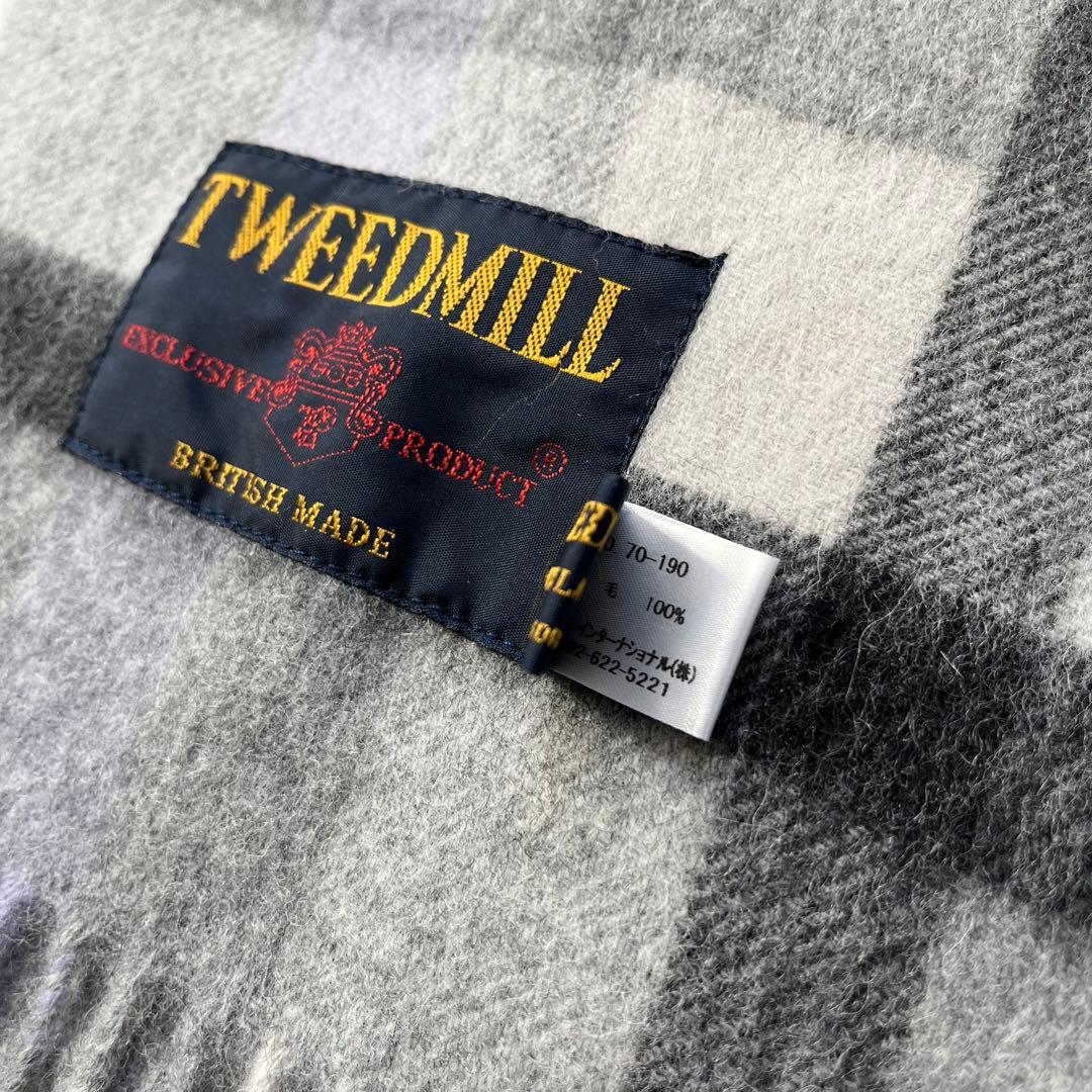 TWEEDMILL ウール チェック柄　大判ストール