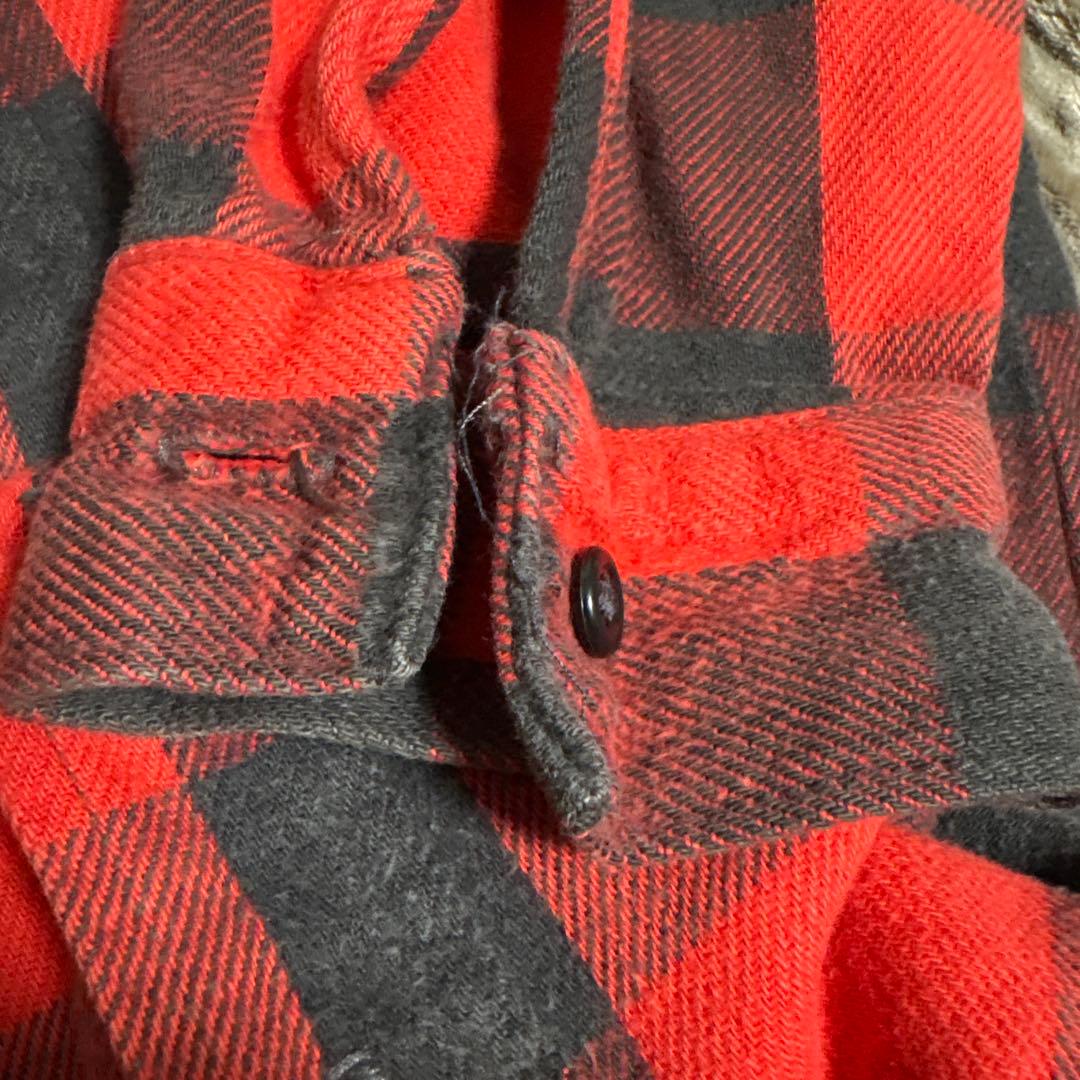 70s〜80s FIVE BROTHER ヘビネル 赤黒ブロックチェック 16