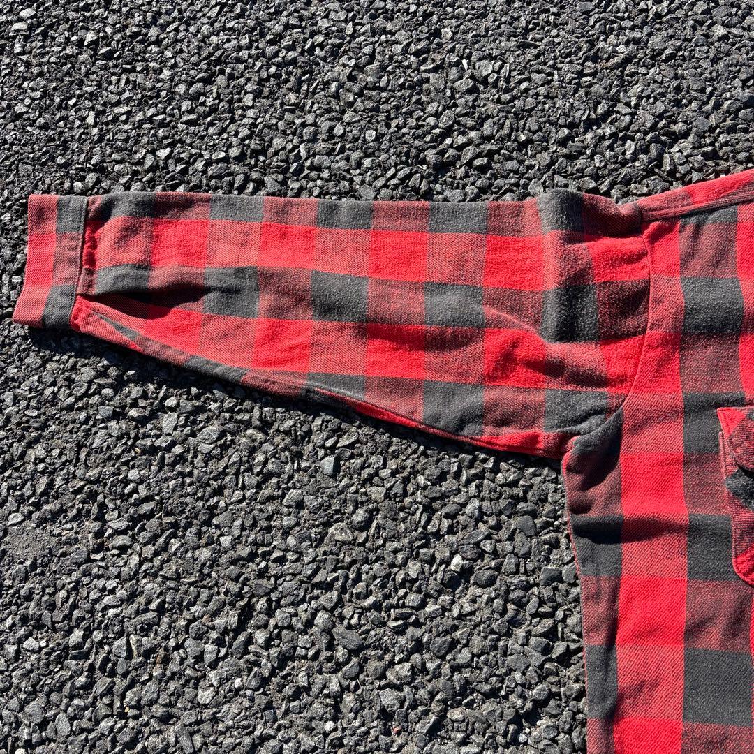 70s〜80s FIVE BROTHER ヘビネル 赤黒ブロックチェック 16