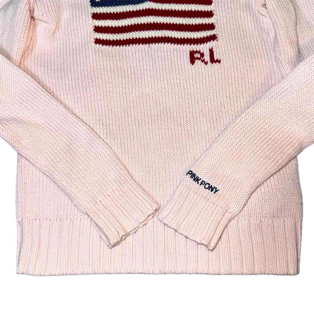 美品 希少 ピンクポニー ラルフローレン 星条旗 ニット セーター