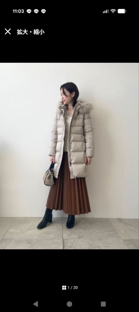 【新品タグ付き】INDIVI インディヴィシルキーサテンダウンコート アウター