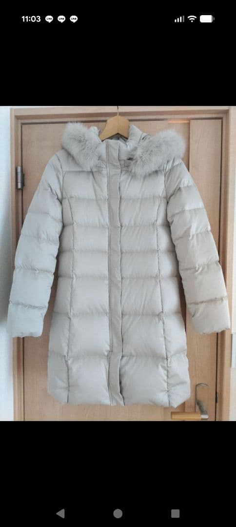 【新品タグ付き】INDIVI インディヴィシルキーサテンダウンコート アウター