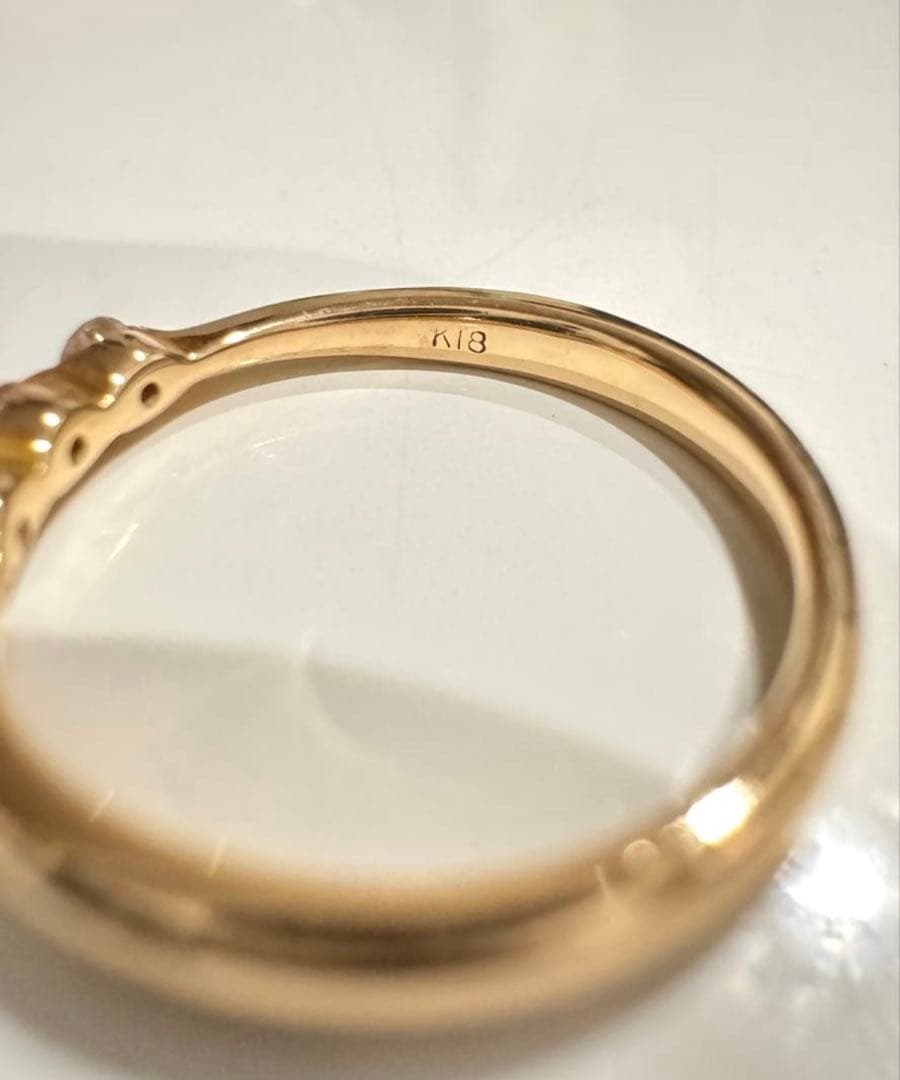 K18 ダイヤモンド 3石　0.2ct リング　ゴールド　刻印あり