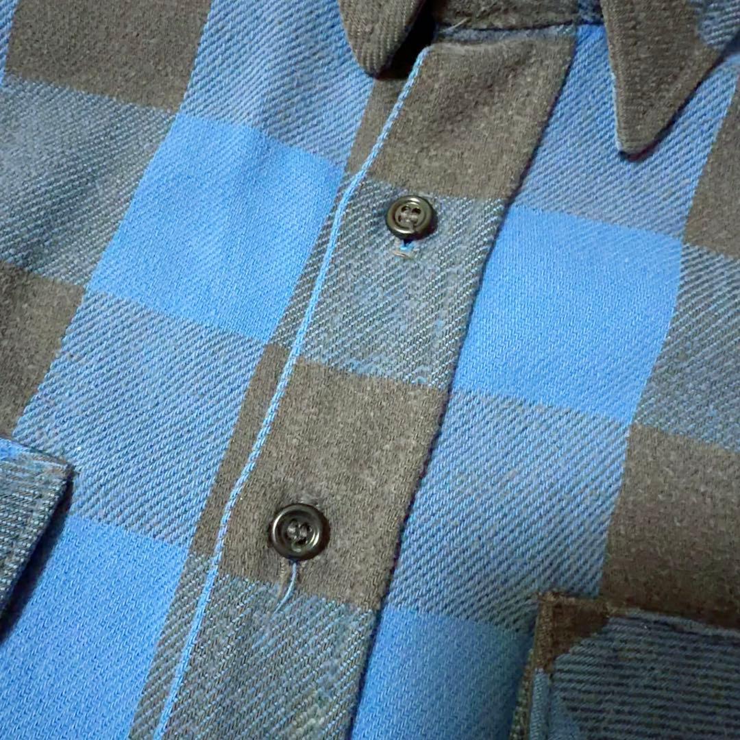 t*n様 好配色 70s FIVE BROTHER ネルシャツ USA製 青×黒