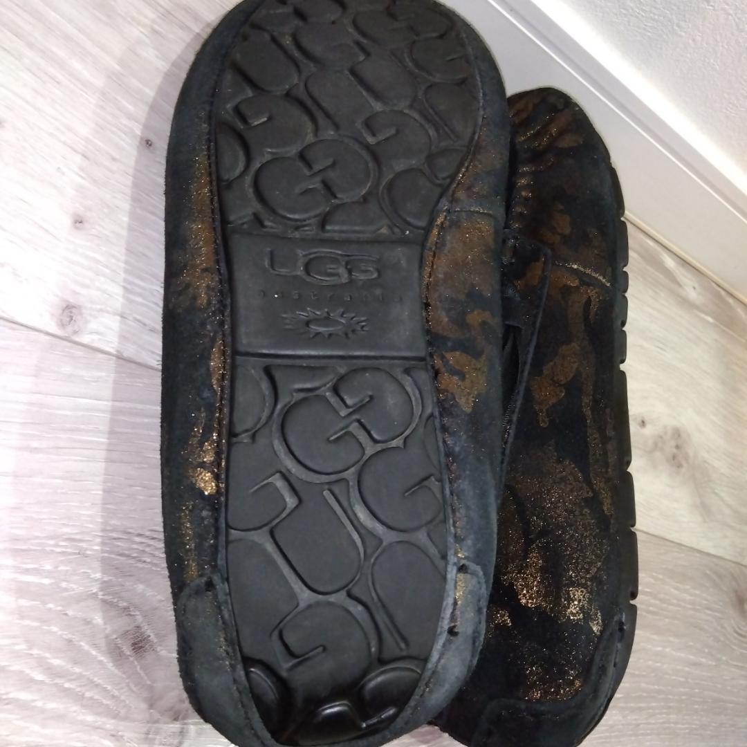 UGG　アグ　モカシン ムートン　ブラック　レース　リボン　８　♡超美品♡