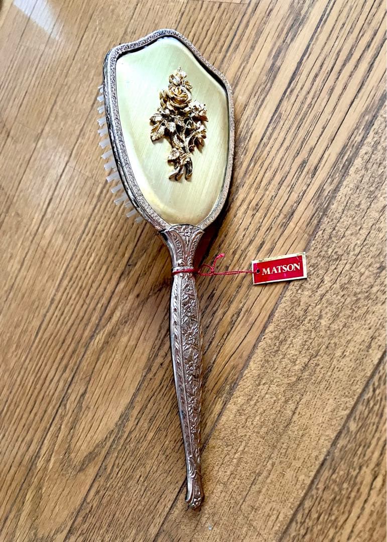 MATSON マトソン バラ アンティーク くし 金 ゴールド ヘアブラシ 花