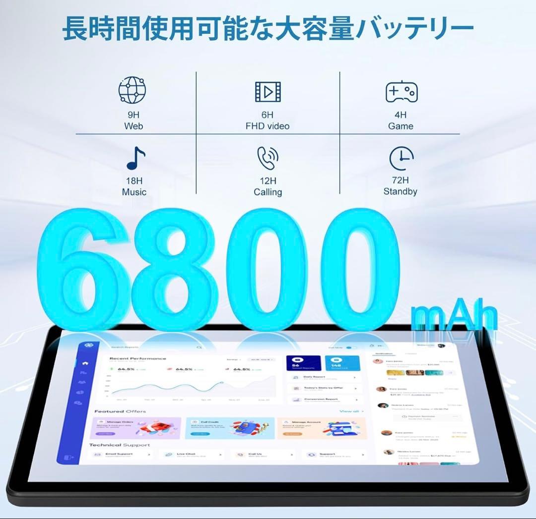 HiGrace タブレット 10インチ　顔認識 10GB+128GB+1TB拡張