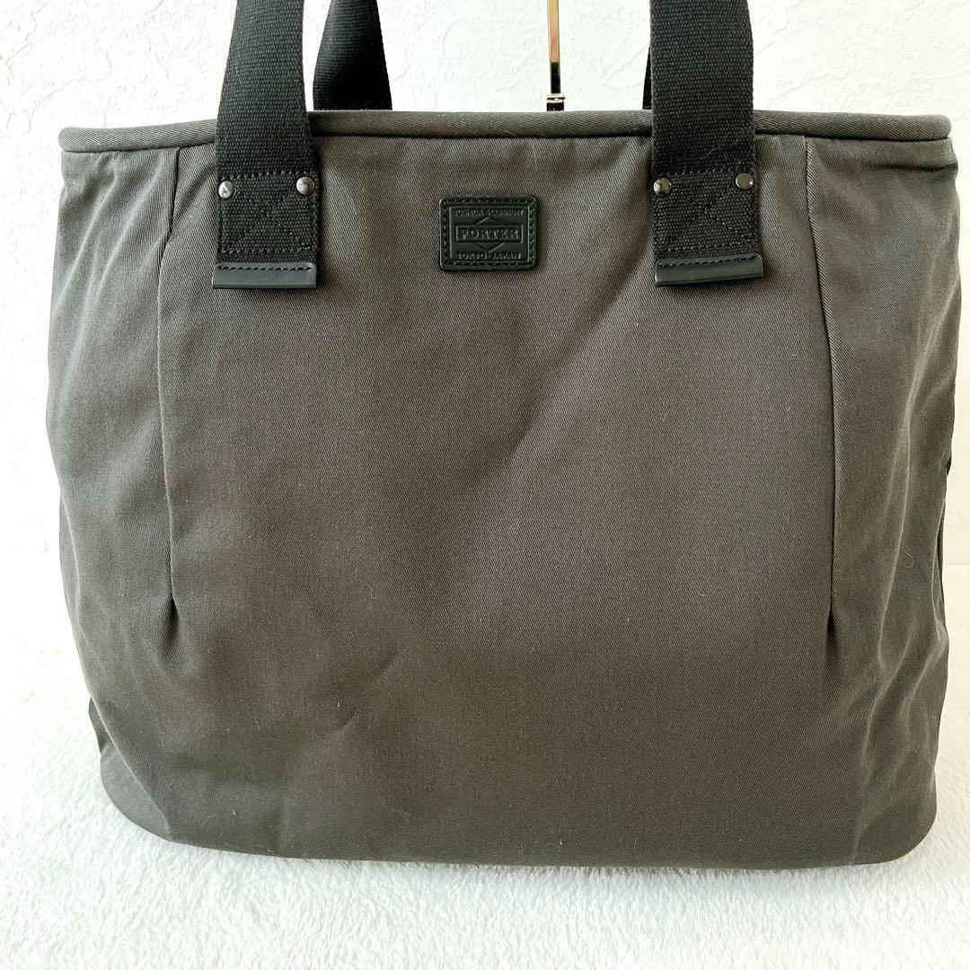 美品★PORTER★FULL キャンバス レザー トートバッグ 大容量 A4可